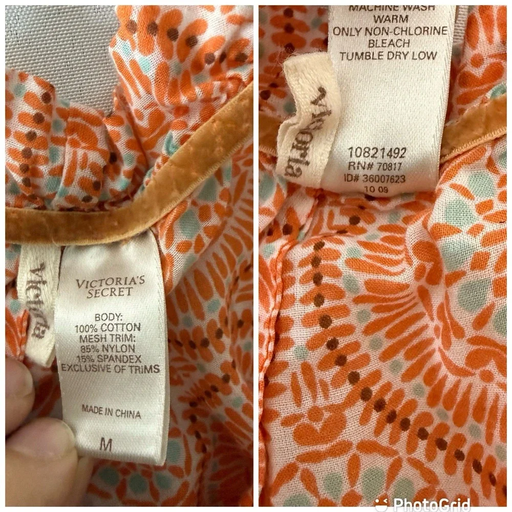 Victorias‎ Secret Y2K Orange Ruffle Bow Capri Sleep Lounge Pants Women's Medium